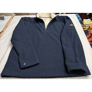 Orvis Classic Sherpa Lined Quarter Zip Pullover Sweater Mens Large